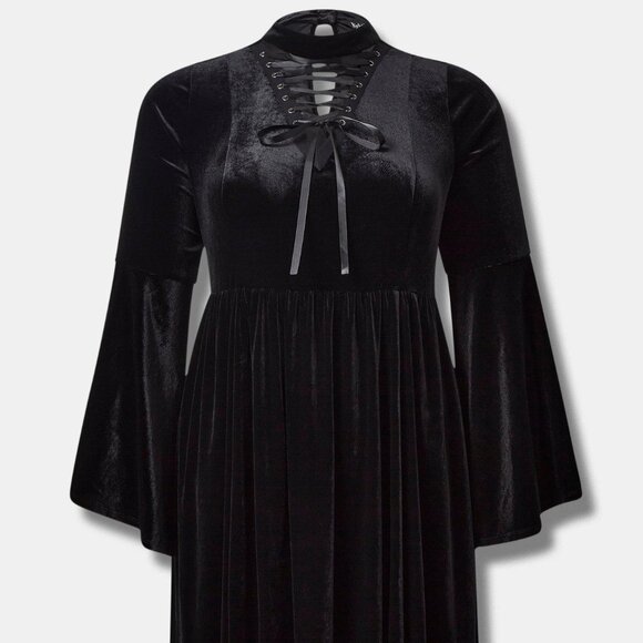 ❤️NWT VINTAGE TORRID WITCH HALLOWEEN COSTUME DRESS LACE UP - HANKY HEM PLUS SIZE - Picture 8 of 11